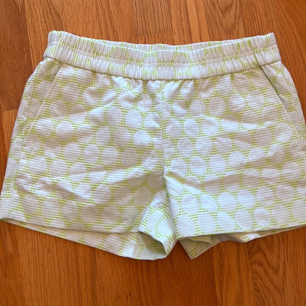 J Crew Lime green polka dot causal short Size 0